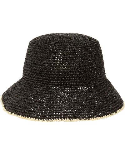 L*Space Isadora Straw Bucket Hat - Black