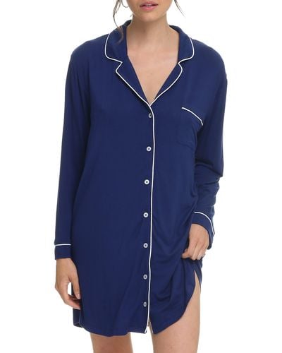 Papinelle Kate Long Sleeve Nightgown - Blue