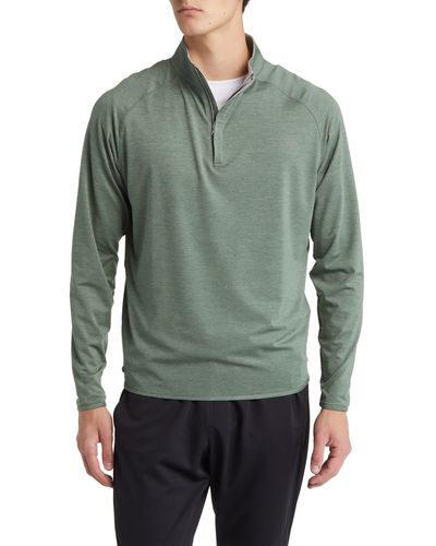 Peter Millar Crafted Stealth Quarter Zip Performance Pullover - Green