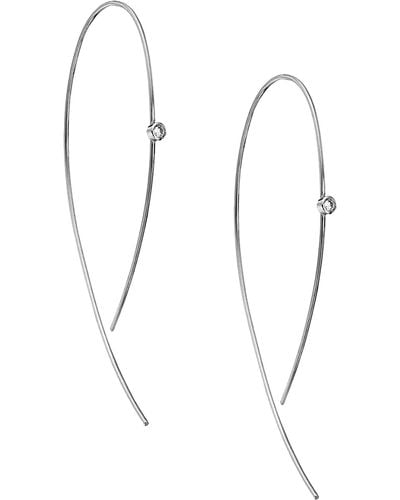 Lana Jewelry Hooked On Hoops Diamond Earrings - White