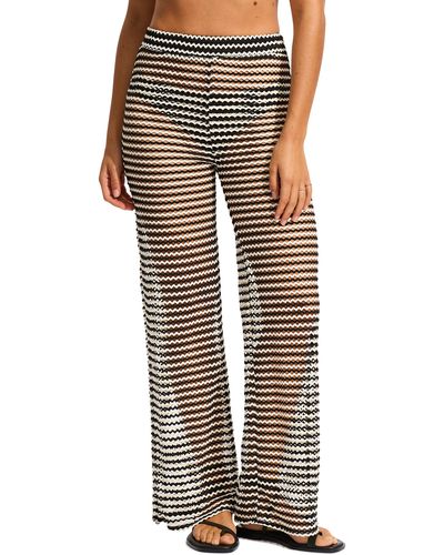 Seafolly Mesh Effect Cover-up Pants - Black