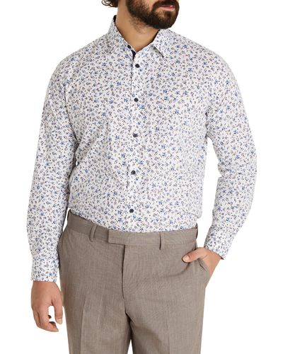 Johnny Bigg Lewis Regular Fit Stretch Cotton Button-up Shirt - Gray