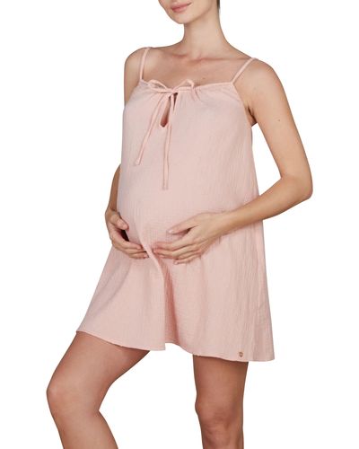 Cache Coeur Organic Cotton Maternity & Nursing Nightgown - Pink