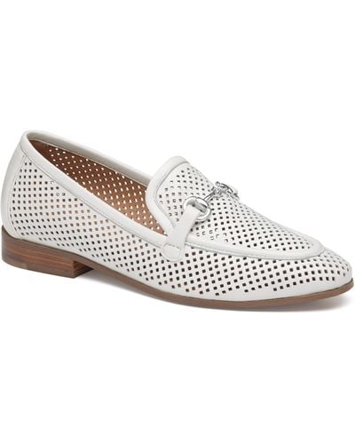 Johnston & Murphy Ali Perforated Bit Loafer - White