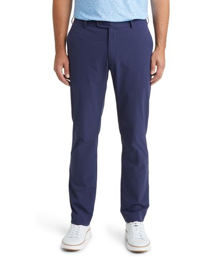 Peter Millar Crown Crafted Surge Performance Flat Front Pants - Blue