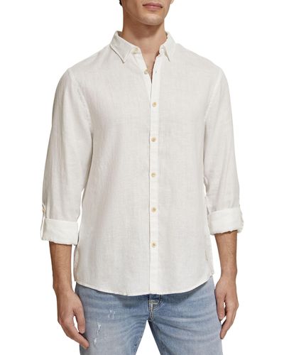 Scotch & Soda Linen Button-up Shirt - White