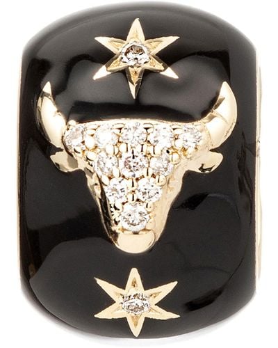 Adina Reyter Taurus Ceramic & Diamond Bead Charm - Black