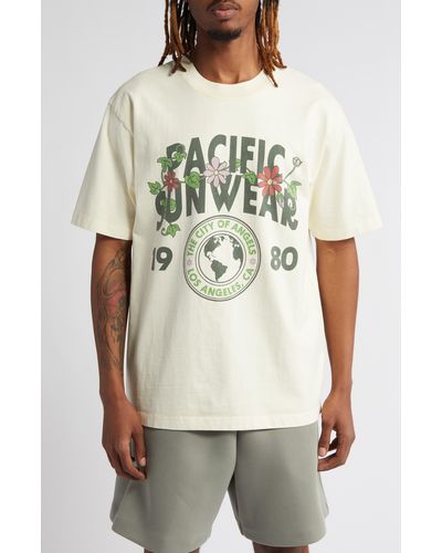 PacSun Floral Crest Cotton Graphic T-shirt - Natural