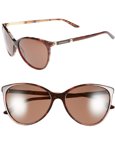 Versace 58mm Cat Eye Sunglasses - Brown