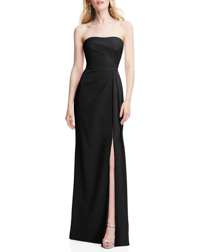 After Six Strapless Crepe Trumpet Gown - Black
