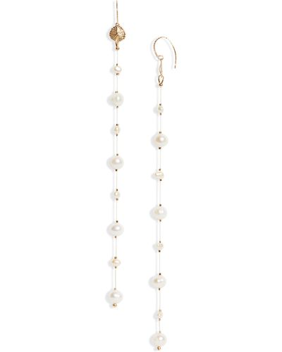 Isshi Desnuda Baroque Pearl Linear Earrings - White