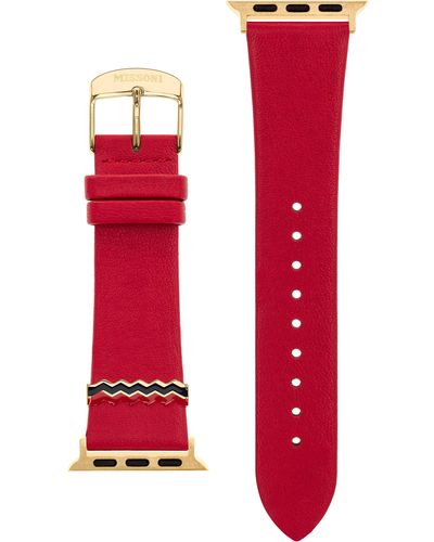 Missoni Zigzag 22mm Leather Apple Watch® Watchband - Red