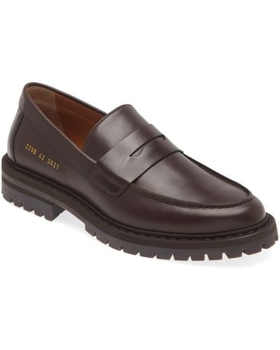 Common Projects Lug Sole Penny Loafer - Brown