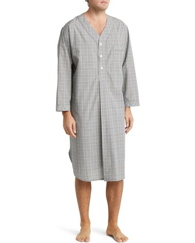 Majestic International Coopers Check Woven Nightshirt - Gray
