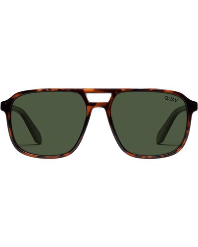 Quay On The Fly 45mm Gradient Polarized Small Aviator Sunglasses - Green
