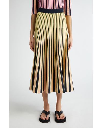 Partow Millie Stripe Rib Sweater Skirt - Multicolor