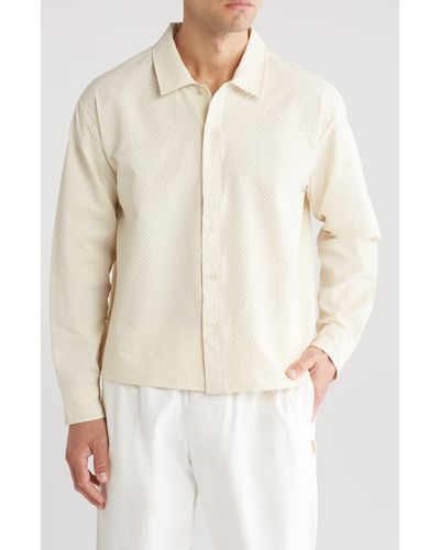 Museum of Peace & Quiet Vacation Seersucker Button-up Shirt - White