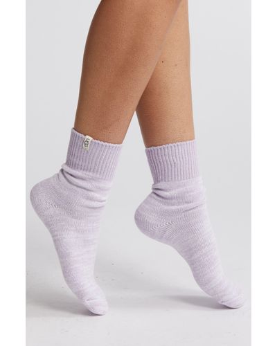 UGG ugg(r) Rib Slouchy Quarter Socks - White