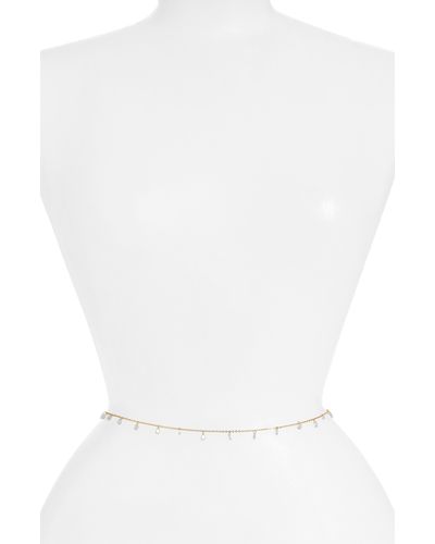 VIDAKUSH Dainty Crystal Belly Chain - White