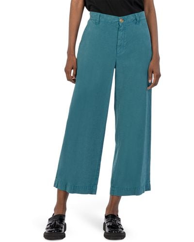 Kut From The Kloth High Rise Crop Wide Leg Pants - Blue