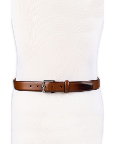 Cole Haan Lewis Burnished Leather Belt - White