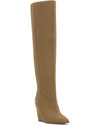 Vince Camuto Tiasie Over The Knee Wedge Boot - Natural