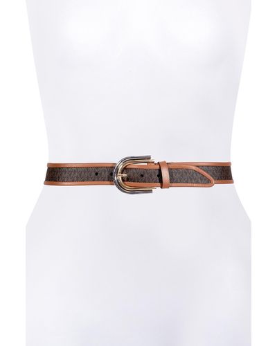 MICHAEL Michael Kors Two-tone Logo Belt - White