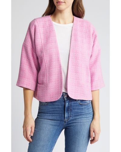 Wit & Wisdom Drop Shoulder Crop Jacket - Pink