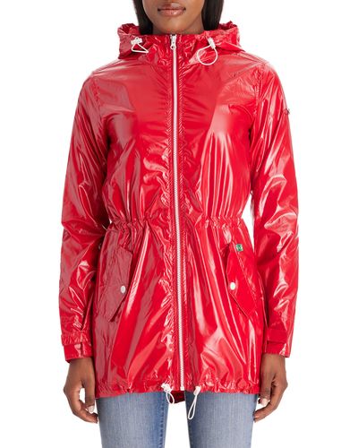 Modern Eternity Waterproof Convertible 3-in-1 Maternity Raincoat - Red