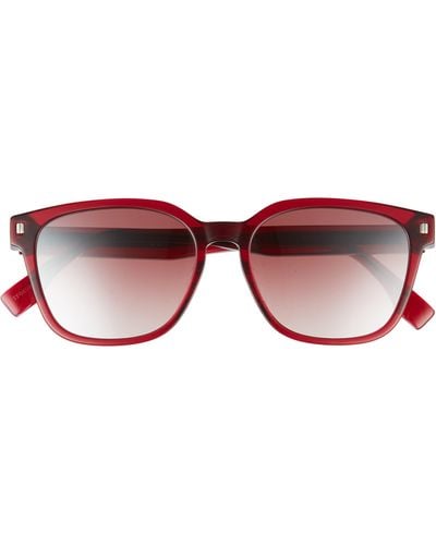 Fendi 55mm Square Sunglasses - Red