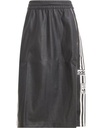 adidas Originals Adibreak Faux Leather Pull-on Skirt - Gray
