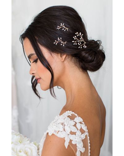 Brides & Hairpins Beryl Set Of 3 Imitation Pearl Hair Pins - Black