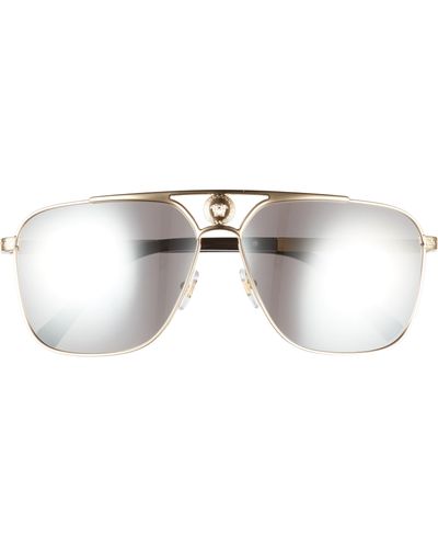 Versace 61mm Mirrored Aviator Sunglasses - Multicolor