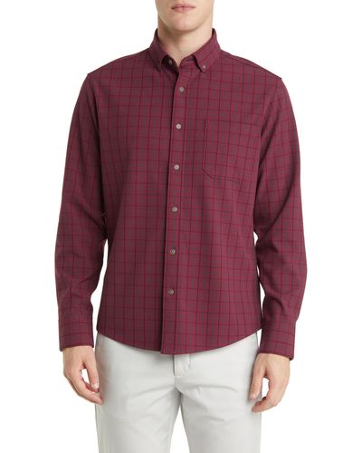 Mizzen+Main Mizzen+main City Trim Fit Stretch Flannel Button-down Shirt - Red