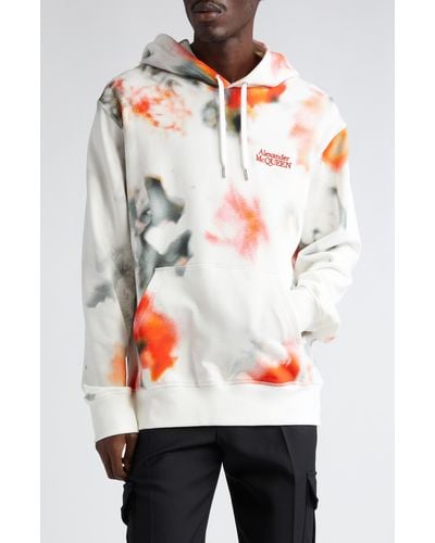 Alexander McQueen Obscured Floral Cotton French Terry Hoodie