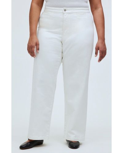 Madewell Curvy Perfect Wide Leg Crop Jeans - White