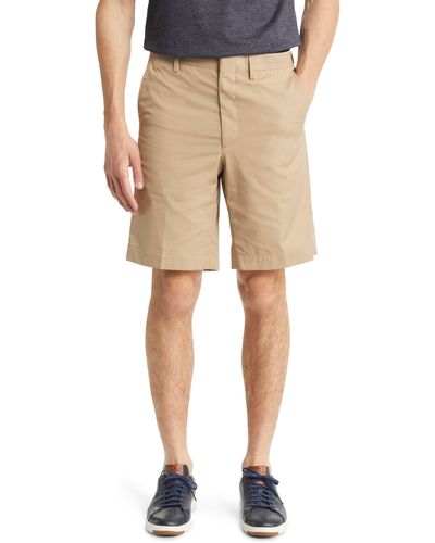Berle Prime Flat Front Shorts - Natural