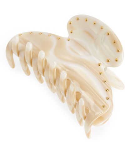France Luxe Studded Couture Jaw Clip - White