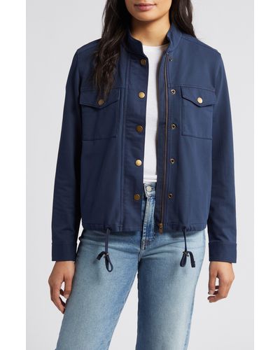 Caslon Caslon(r) Stretch Organic Cotton Soft Jacket - Blue