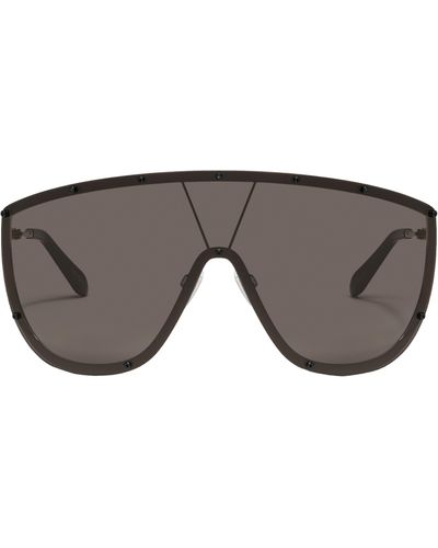 Quay On Set 70mm Oversize Shield Sunglasses - Gray