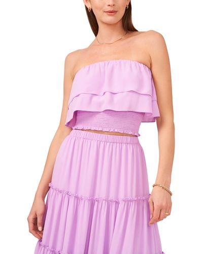 1.STATE Tiered Strapless Top - Purple