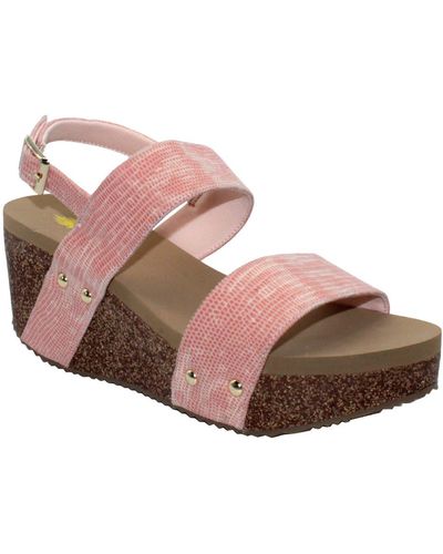 Volatile Summer Love Platform Wedge Sandal - Pink