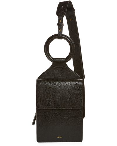 Ashya Shema Leather Slingback Bag - Black