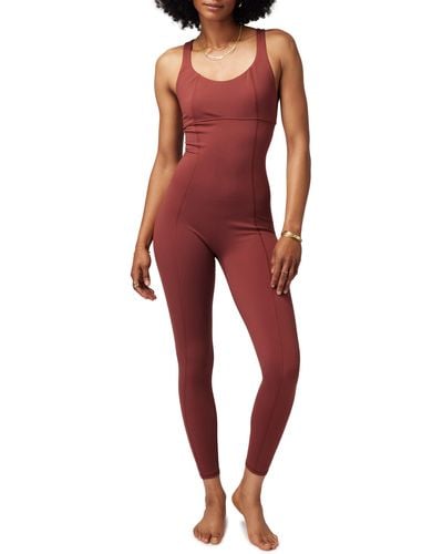 Spiritual Gangster Flaunt Fitted Dream Tech Jersey Jumpsuit - Red