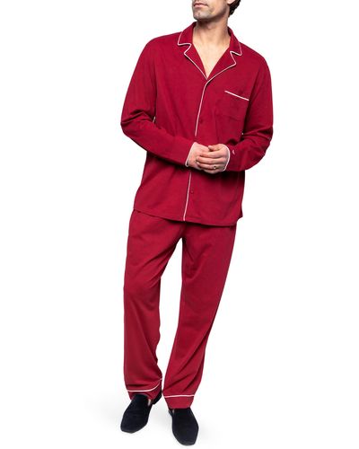 Petite Plume Luxe Pima Cotton Pajamas - Red