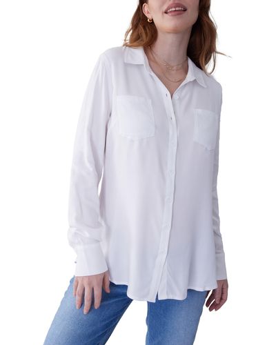 Ingrid & Isabel Classic Button-up Maternity Shirt - White