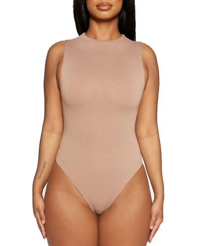 Naked Wardrobe The Nw Sleeveless Bodysuit - Brown