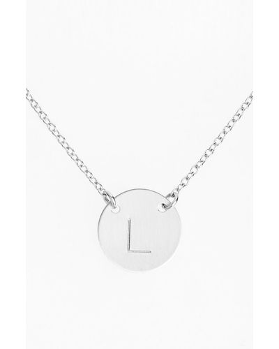 Nashelle Sterling Silver Initial Disc Necklace - Multicolor