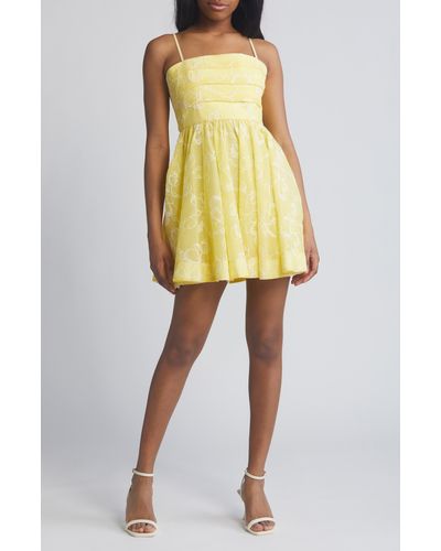 Likely Kia Floral Fit & Flare Dress - Yellow
