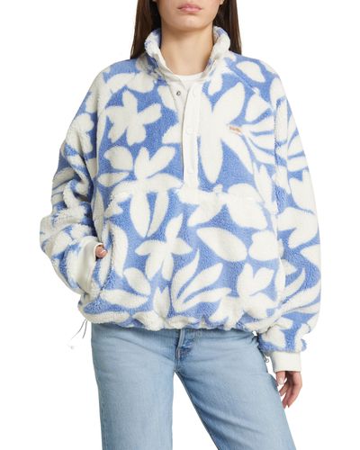 Rip Curl Hot Tropics Polar Fleece Half Placket Pullover - Blue